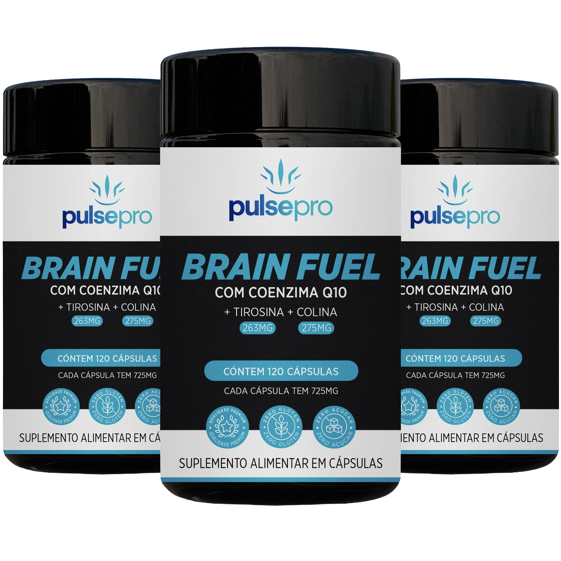 Brain Fuel - Foco e Concentração (Kit com 3)